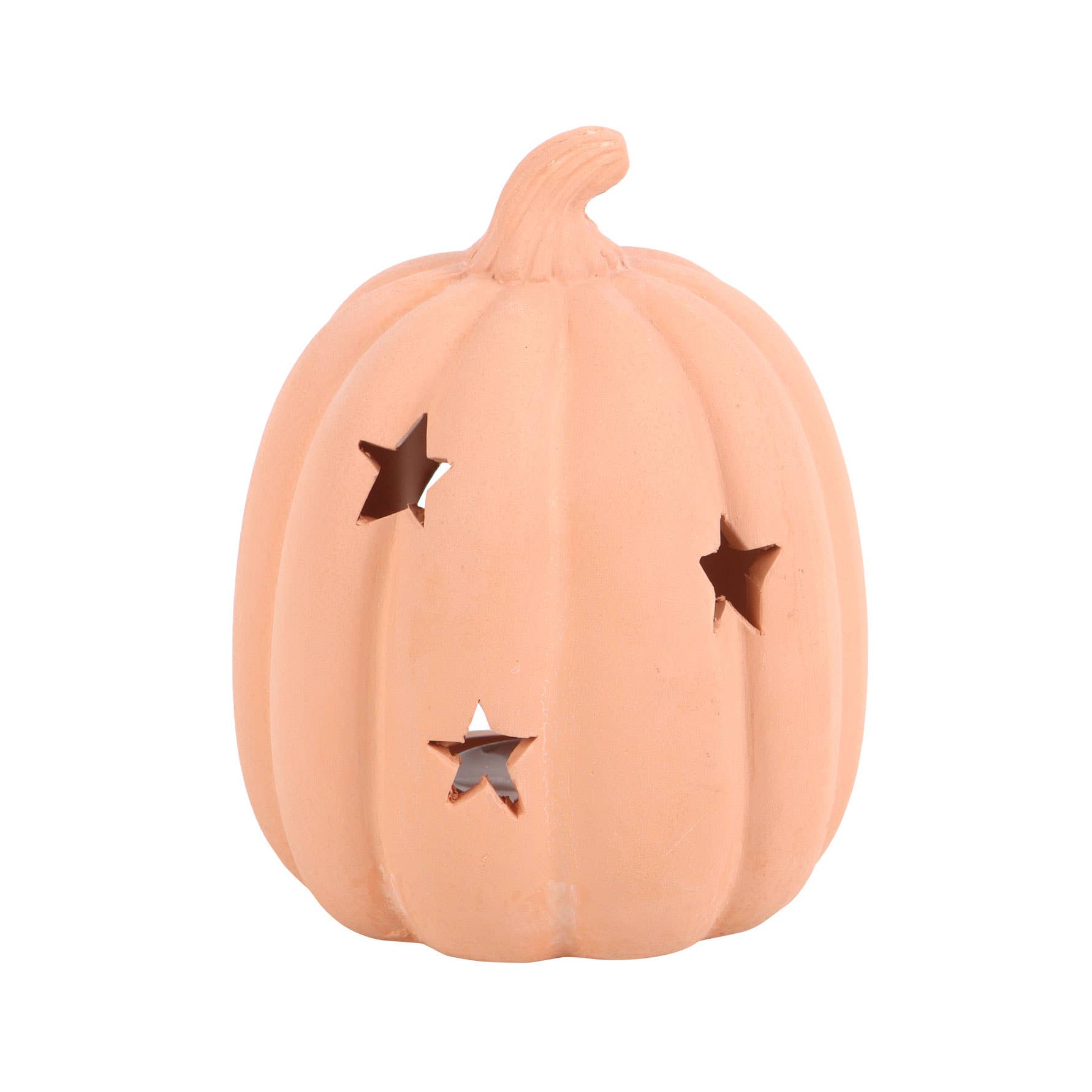 9cm Terracotta Fall and Halloween Pumpkin Tealight Holder - Spiral Circle