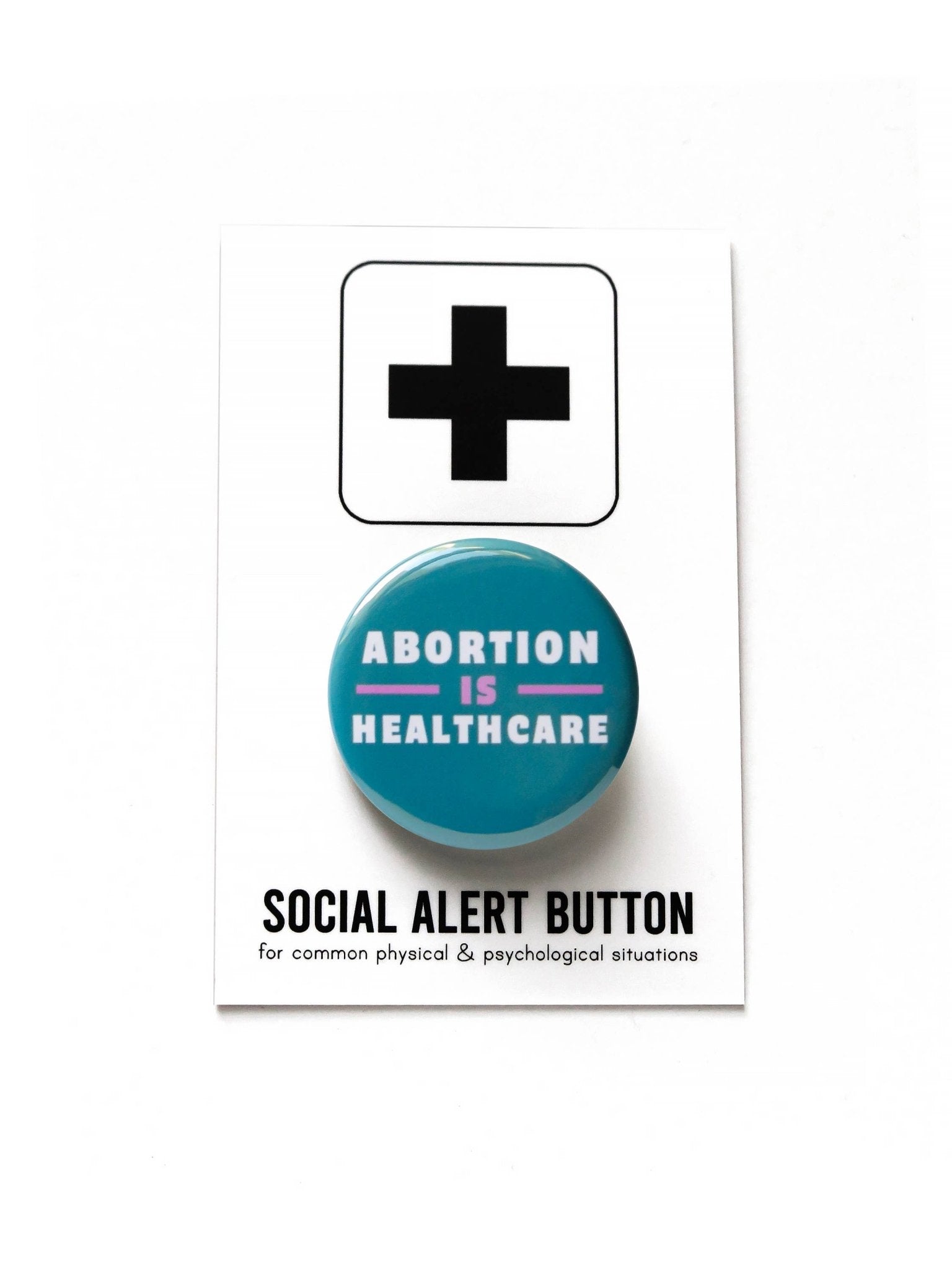 ABORTION IS HEALTHCARE Pro Choice Pinback Button Badge - Spiral Circle