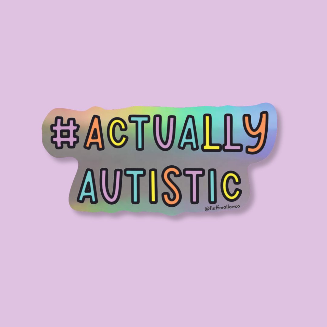 Actually autistic holographic vinyl sticker - Spiral Circle