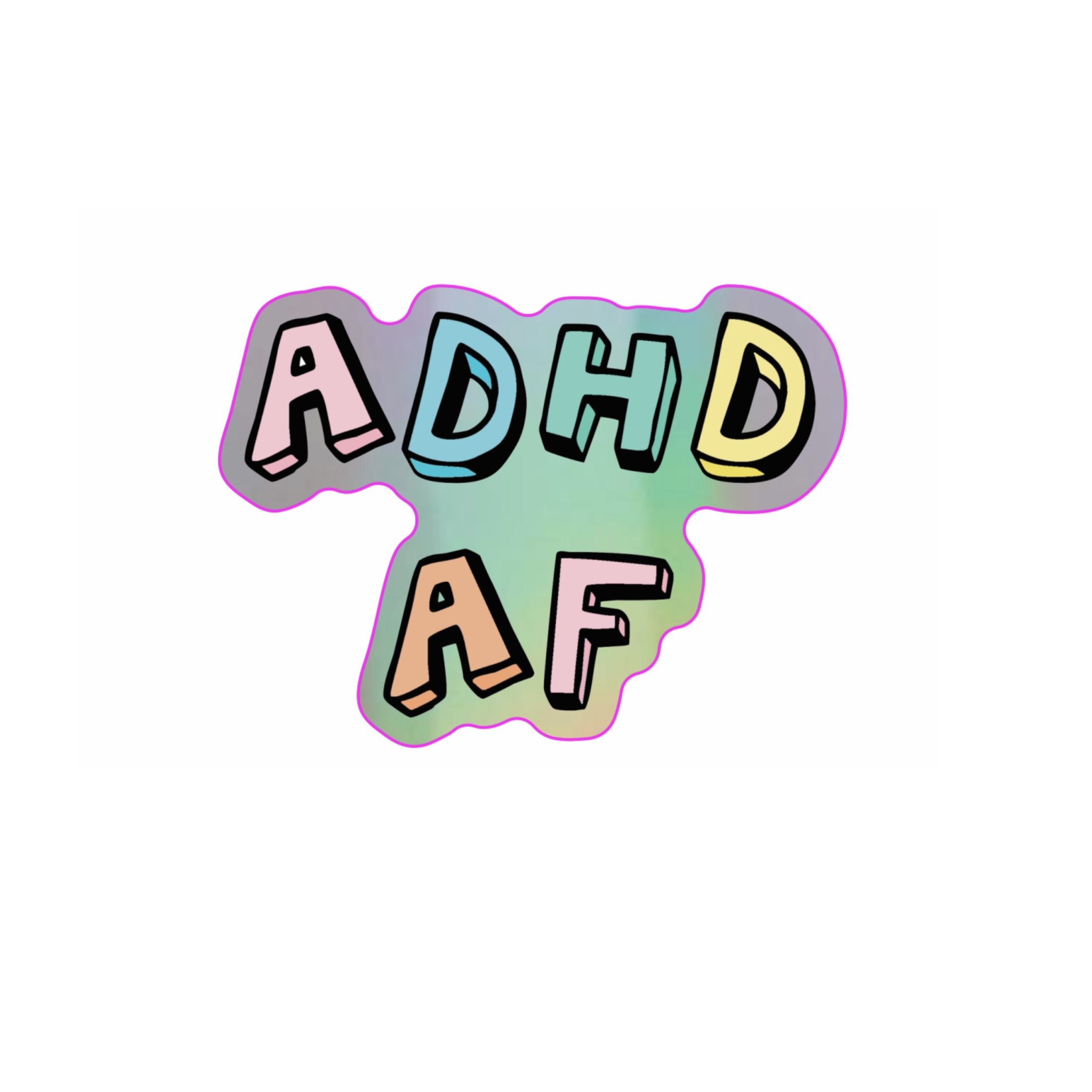 Adhd holographic mental health sticker - Spiral Circle