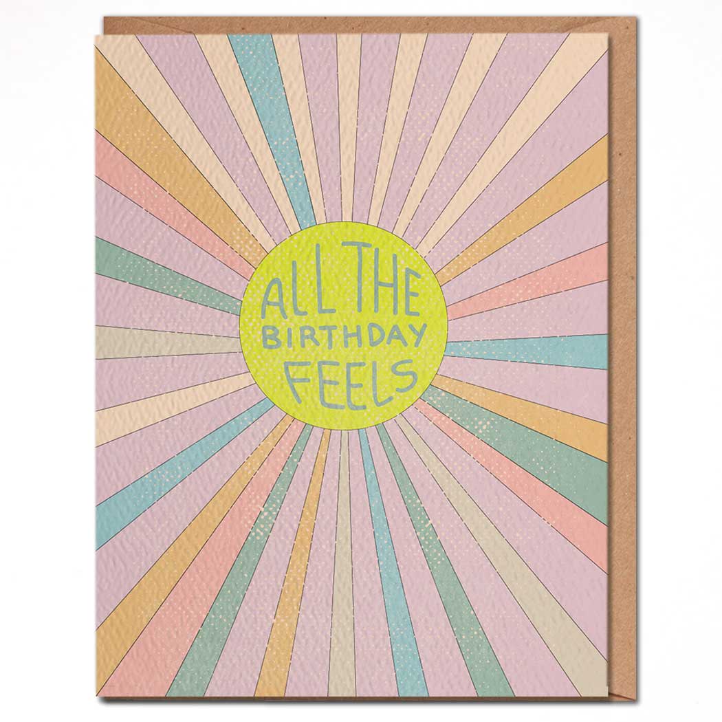 All The Birthday Feels - Birthday Card - Spiral Circle