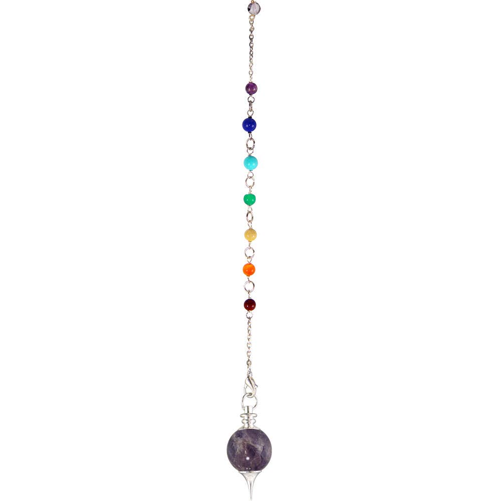 Amethyst | Chakra Beads| Sephoroton Pendulum - Spiral Circle