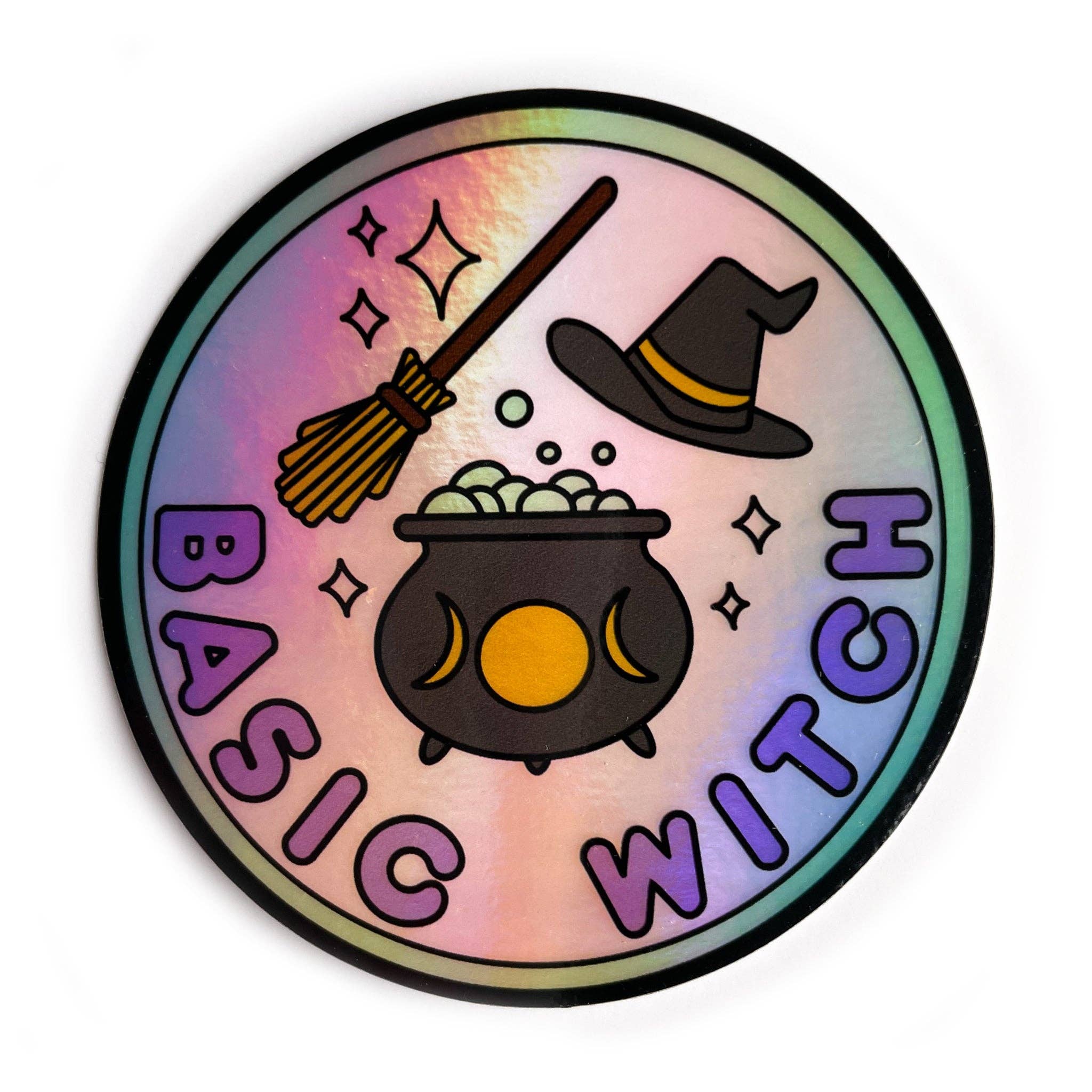 Basic Witch Holographic Sticker - Spiral Circle