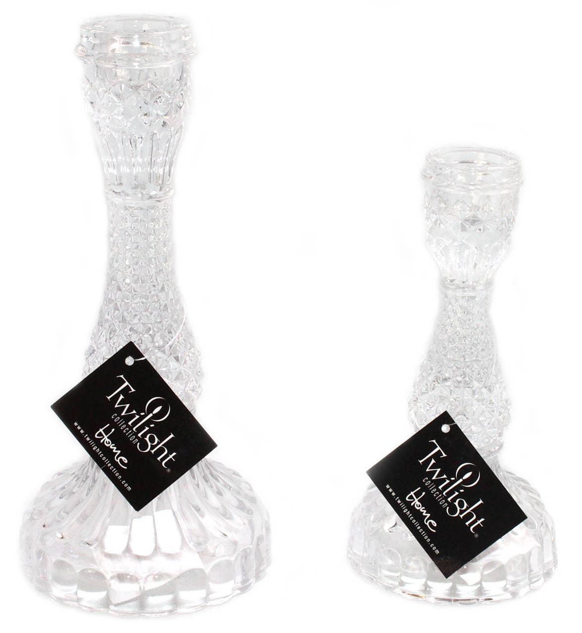 Bella Candle Holders – Clear - Spiral Circle