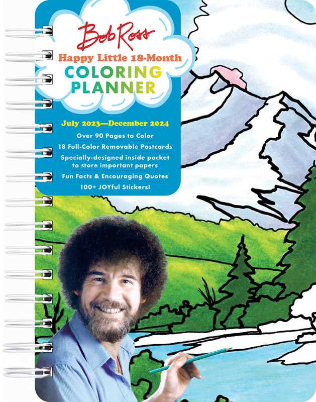 Bob Ross Happy Little 18 - Month Coloring Planner by Editors of Thunder Bay Press - Spiral Circle