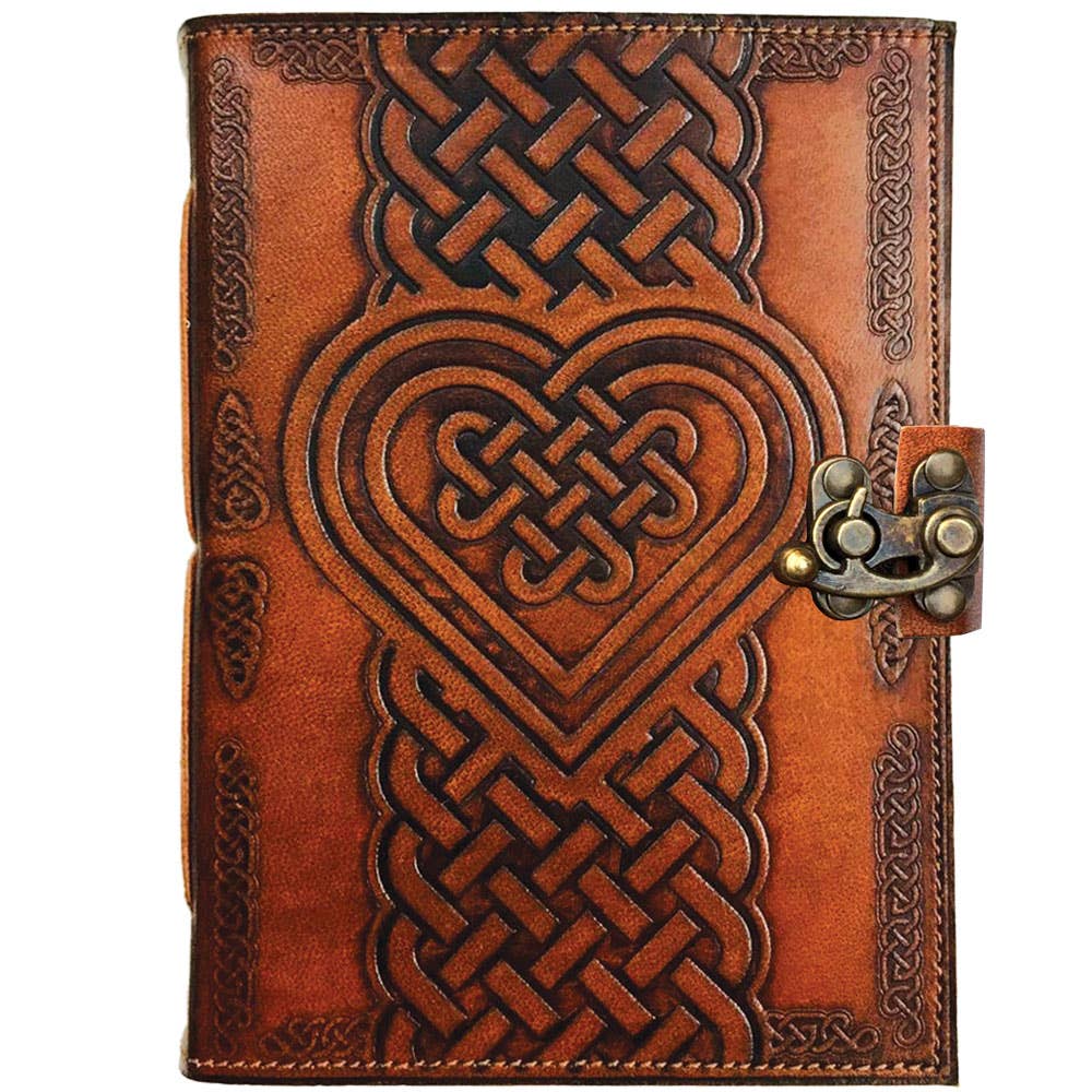 CELTIC HEART LEATHER JOURNAL - Spiral Circle