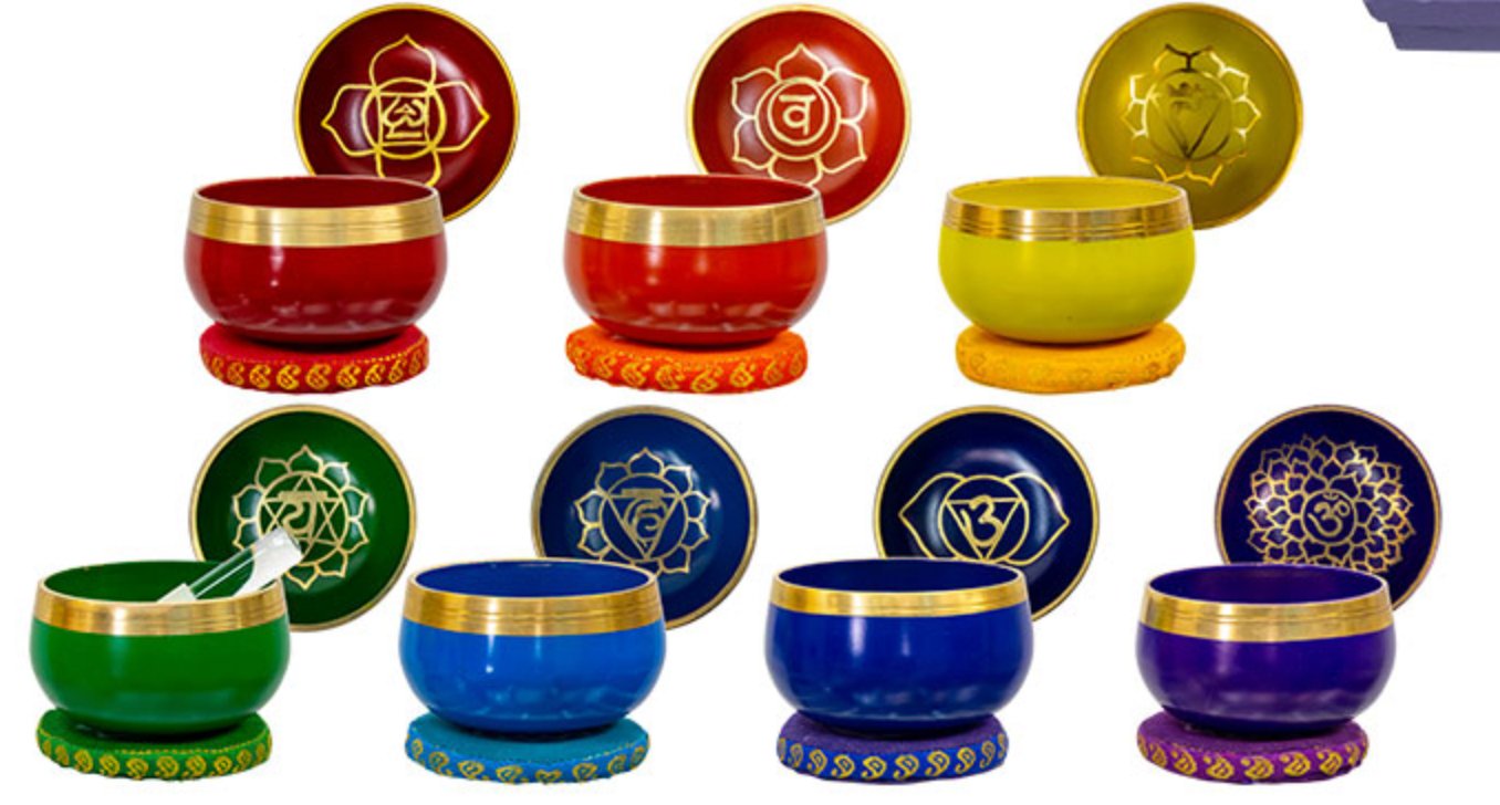 Chakra Singing Bowl Set | Set of 7 Mini Bowls - Spiral Circle