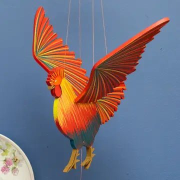 Chicken Rooster Bird Flying Mobile - Spiral Circle