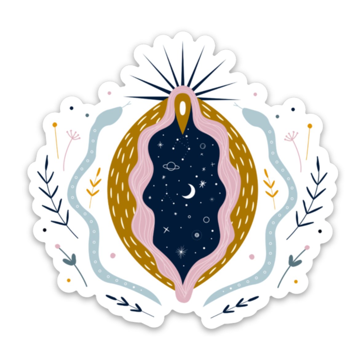 Cosmic Vagina Sticker - Spiral Circle