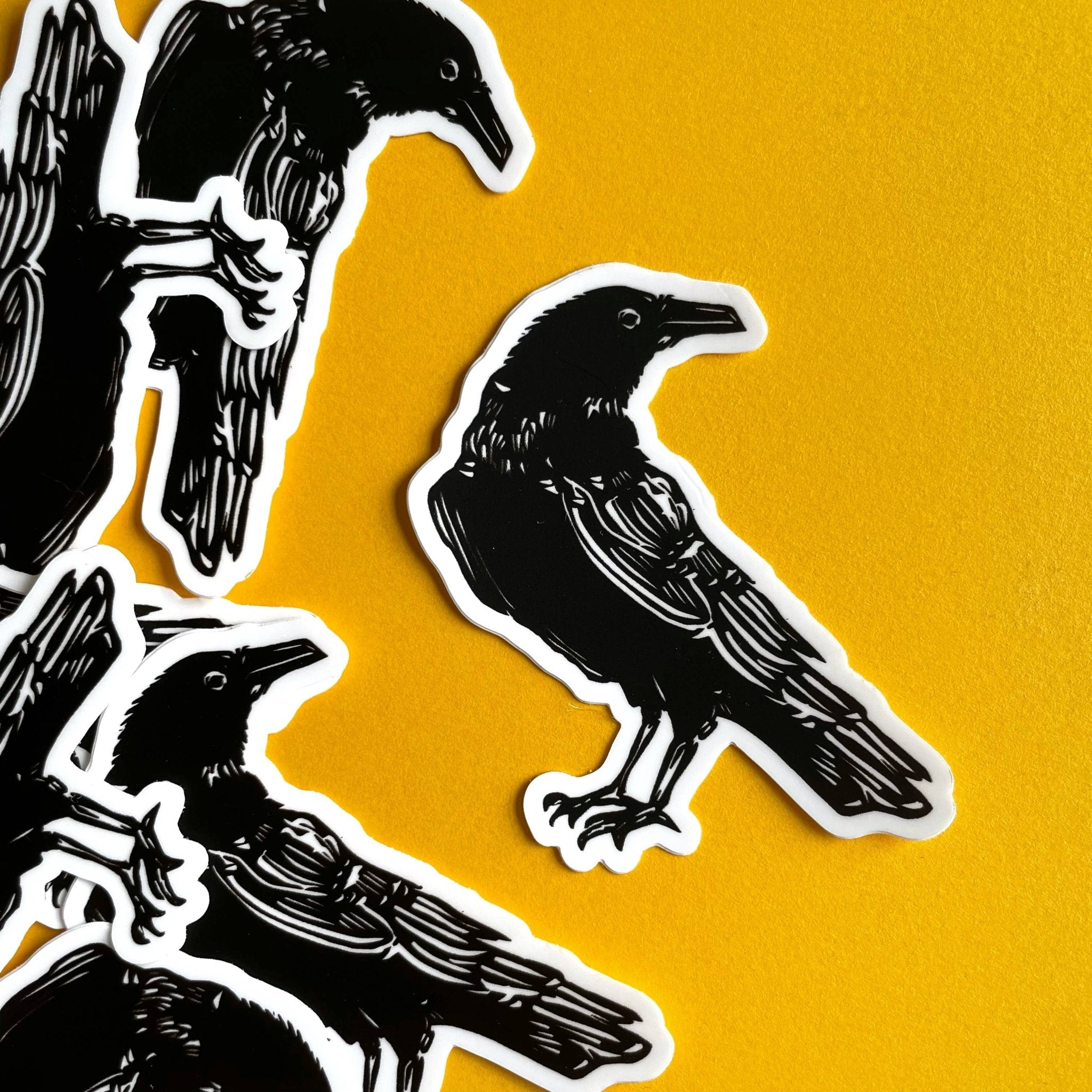 Crow - Vinyl Sticker - Spiral Circle