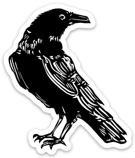 Crow - Vinyl Sticker - Spiral Circle