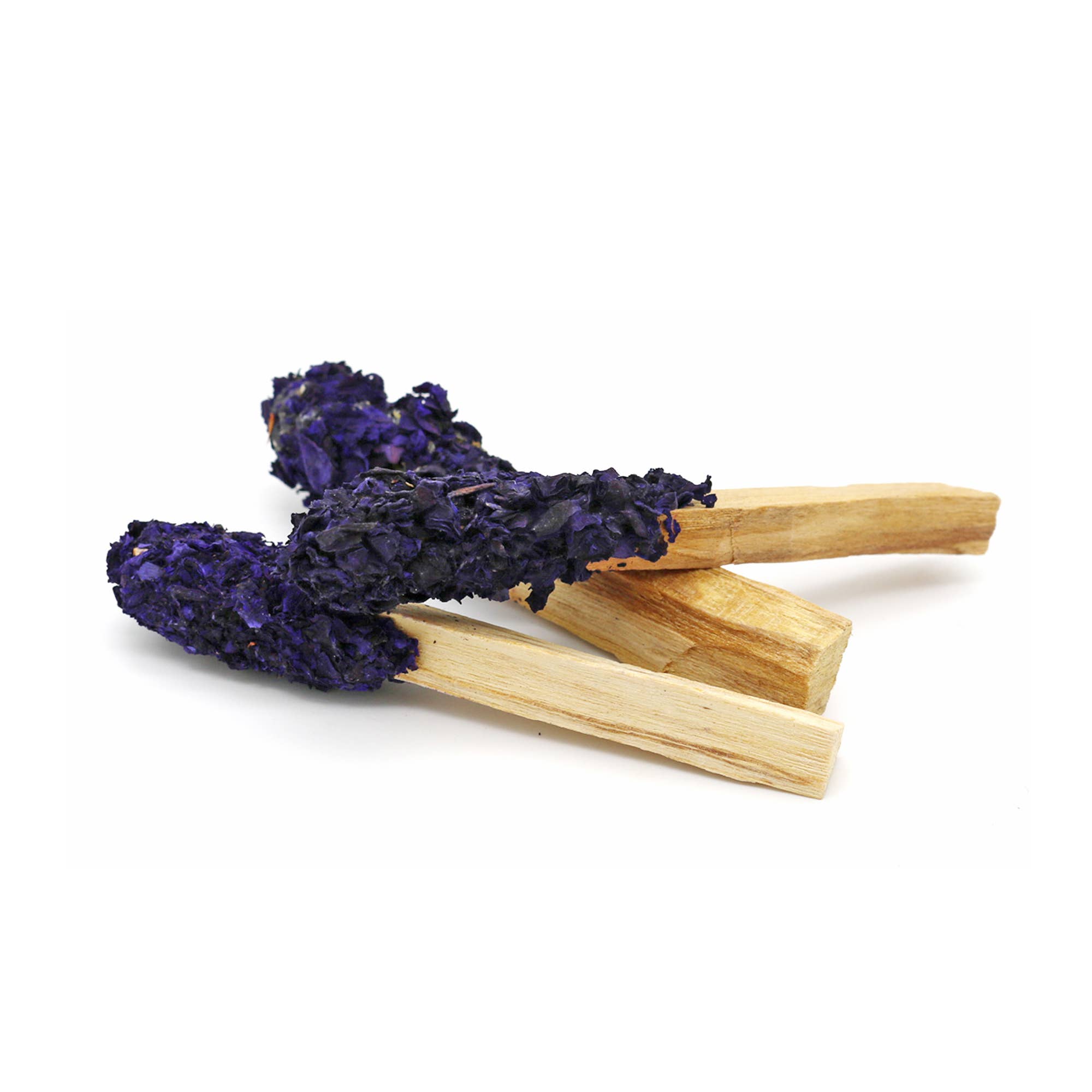 Dipped Amethyst Bloom Rose Petals Palo Santo Stick Pops - Spiral Circle