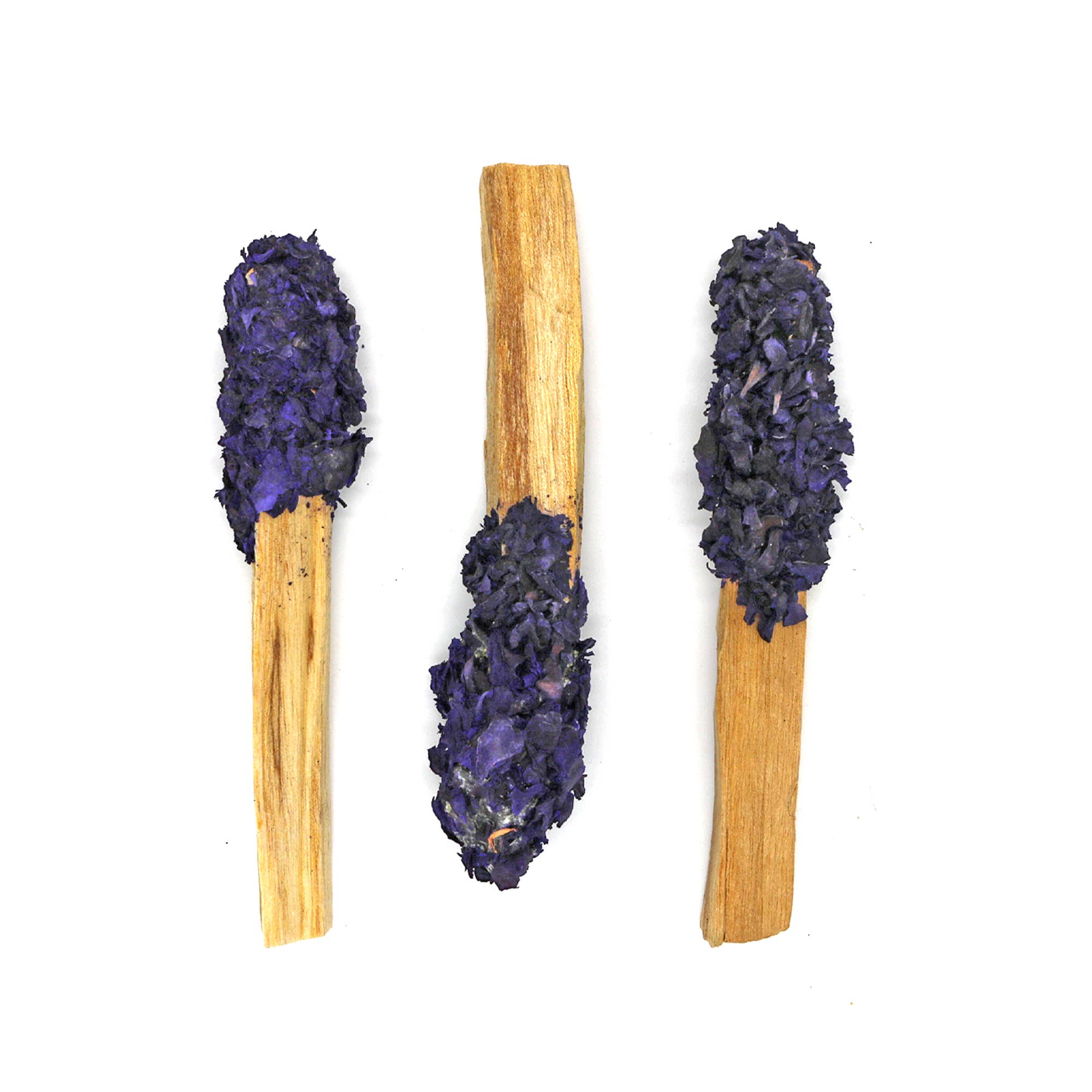 Dipped Amethyst Bloom Rose Petals Palo Santo Stick Pops - Spiral Circle