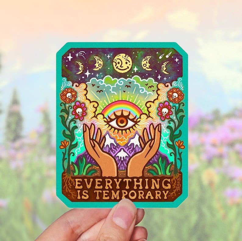 Everything Is Temporary - Sticker - Spiral Circle