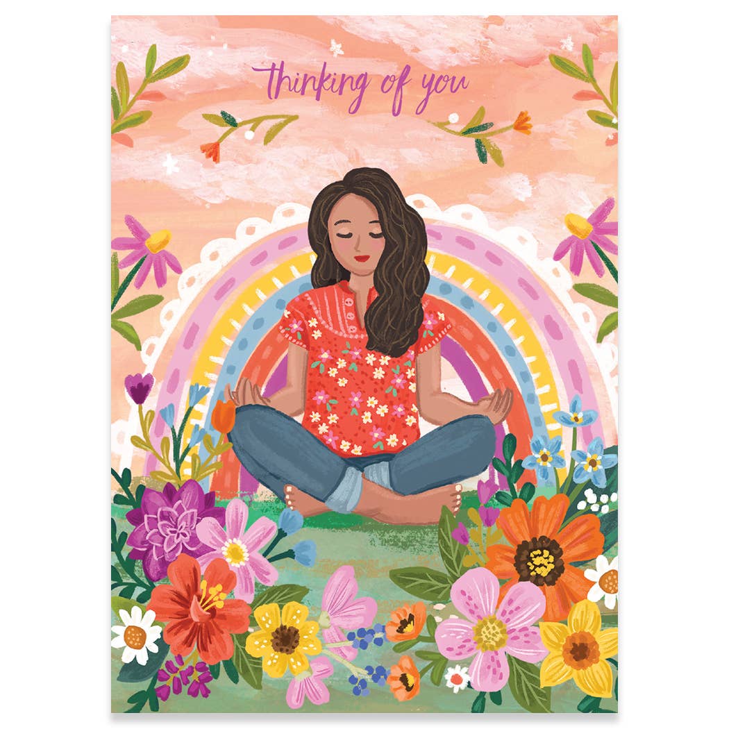 FLORAL RAINBOW GIRL|FRIENDSHIP CARD - Spiral Circle