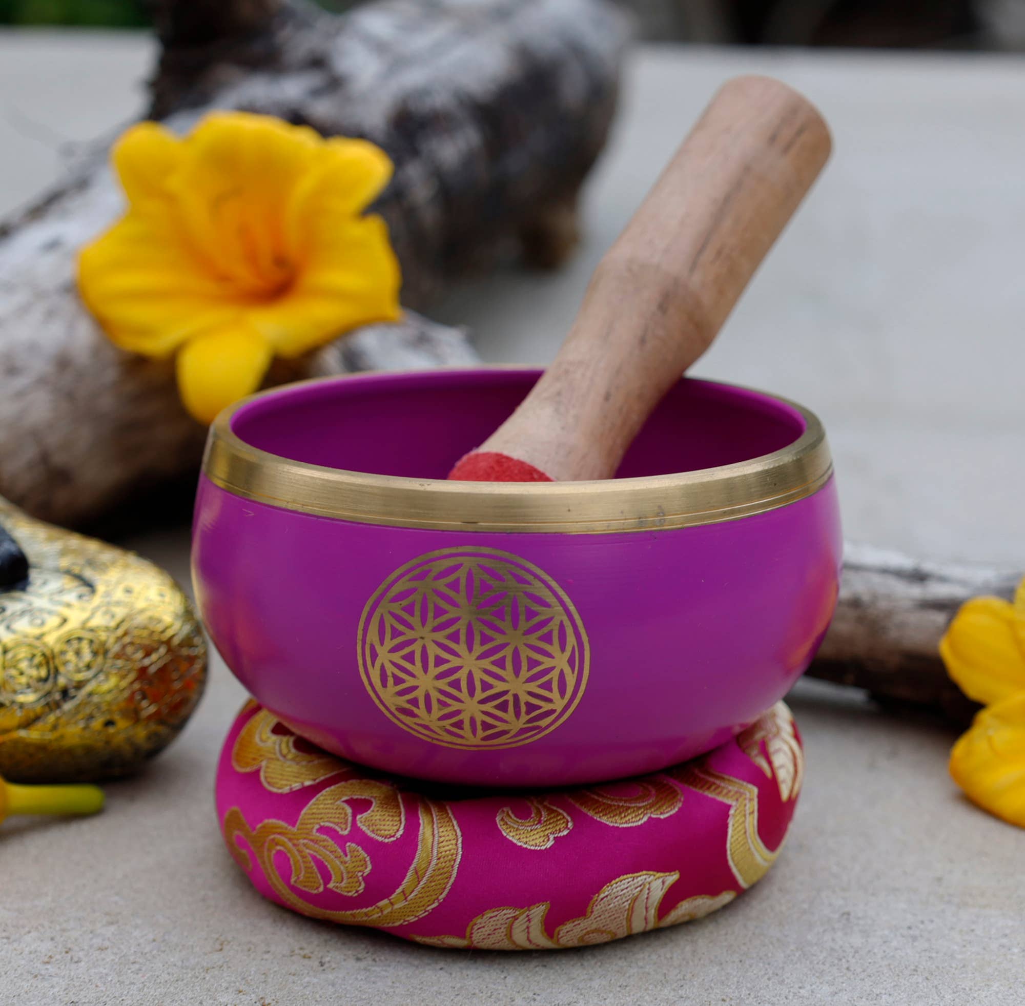 Flower Of Life Singing Bowl - Spiral Circle