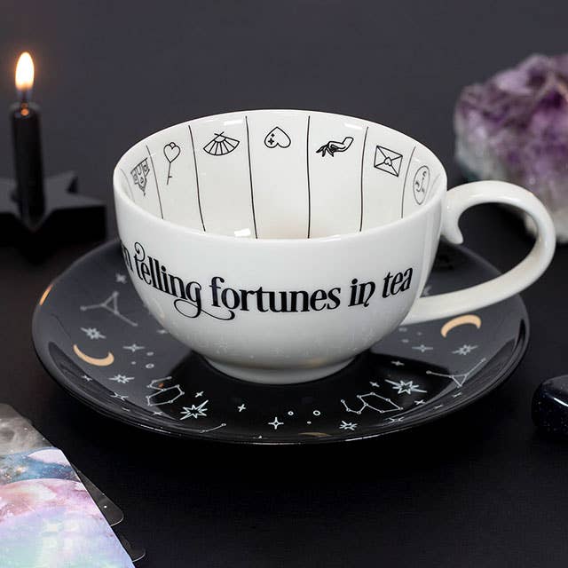 Fortune Telling Ceramic Teacup - Spiral Circle