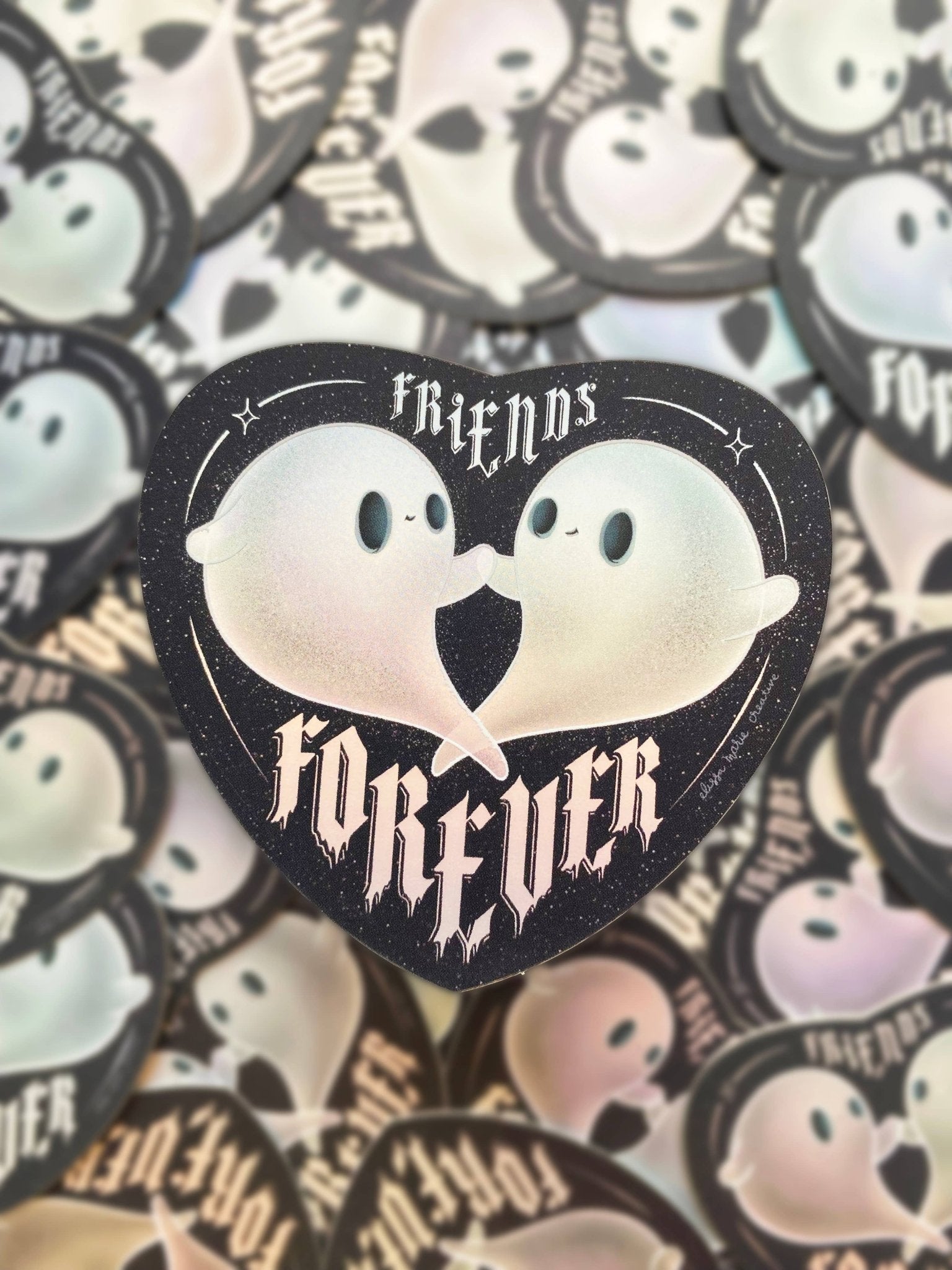 Friends Forever Ghostie Holo Sticker - Spiral Circle