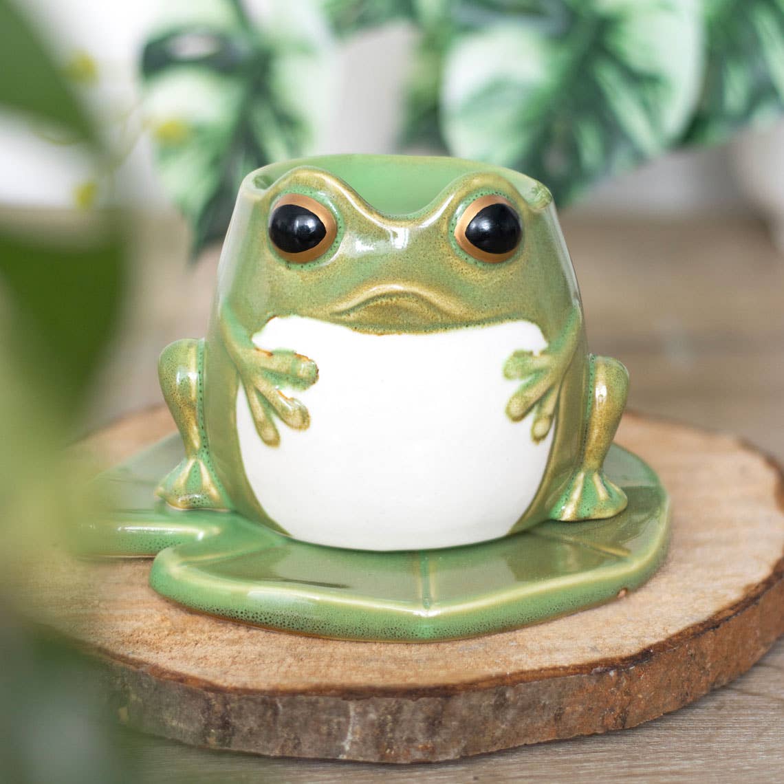 Frog Shaped Oil Burner on Lily Pad - Spiral Circle