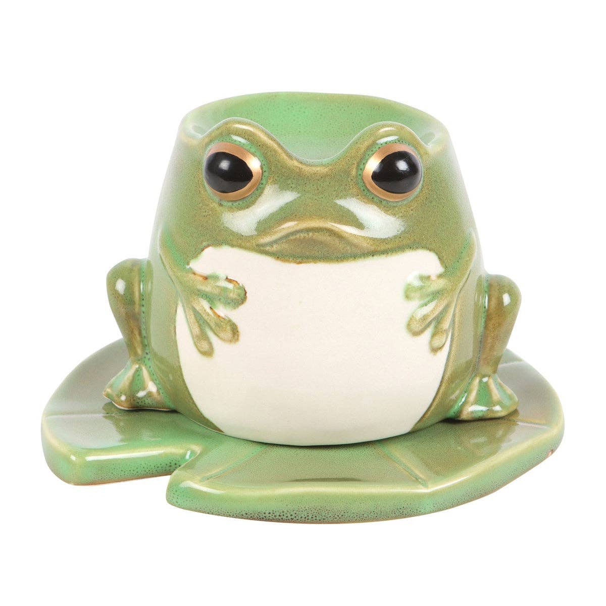 Frog Shaped Oil Burner on Lily Pad - Spiral Circle