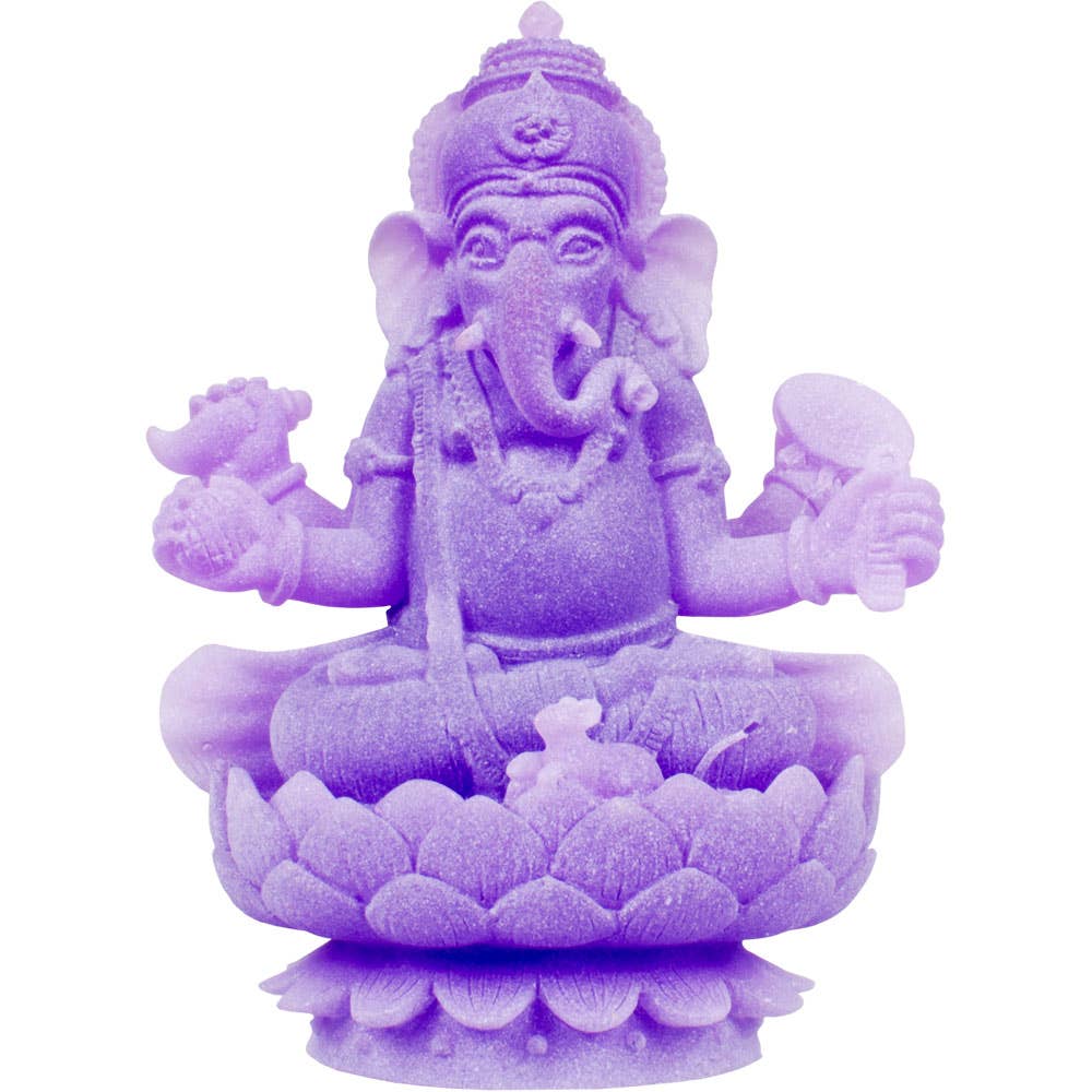 Frosted Acrylic Feng Shui Figurines Sitting Ganesha Purple - Spiral Circle