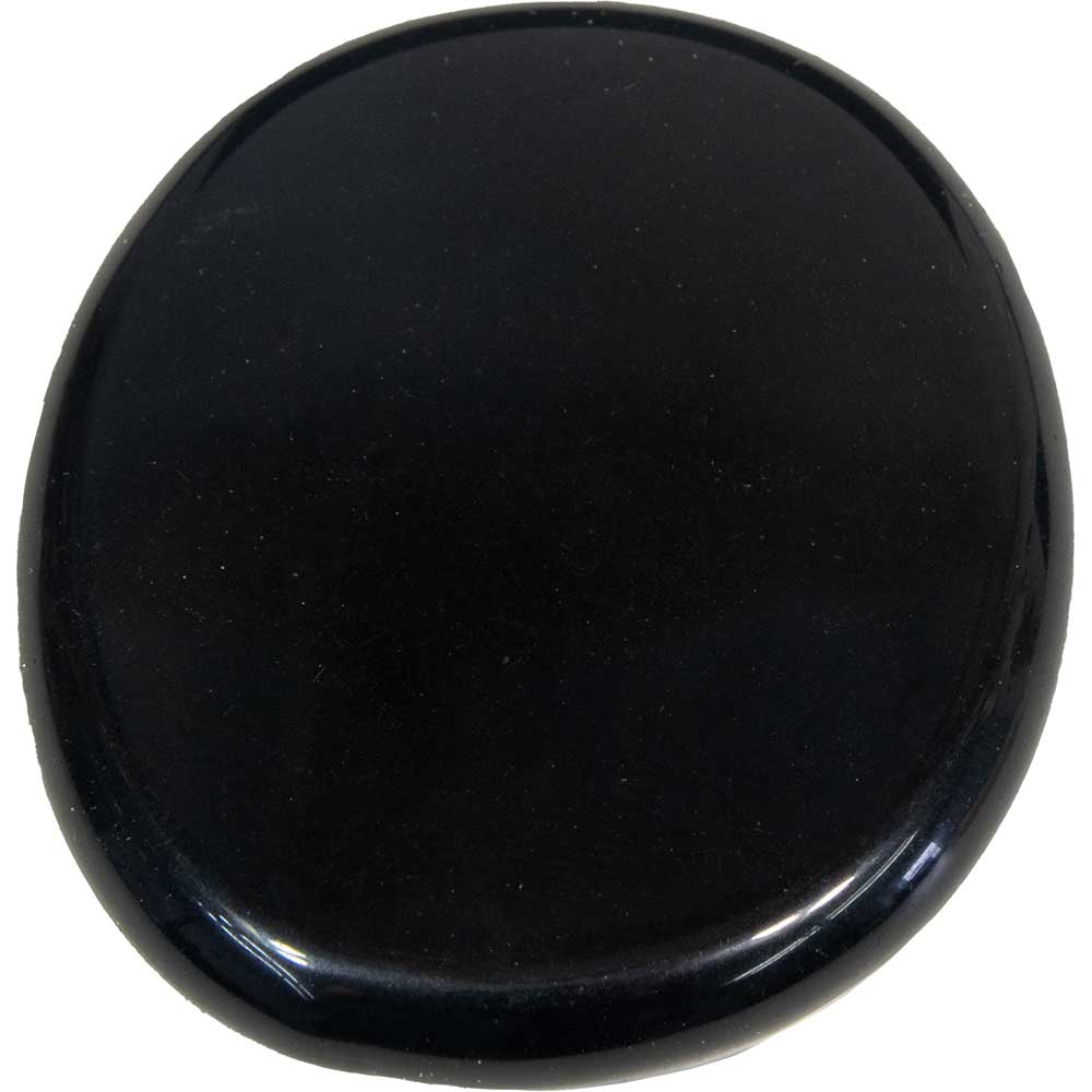 Gemstone Cell Phone Grip Holder - Black Obsidian Palm Stone - Spiral Circle