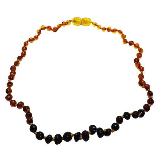 Genuine Multi - Color Amber Necklace for Kids Pop Up Clasp - Spiral Circle