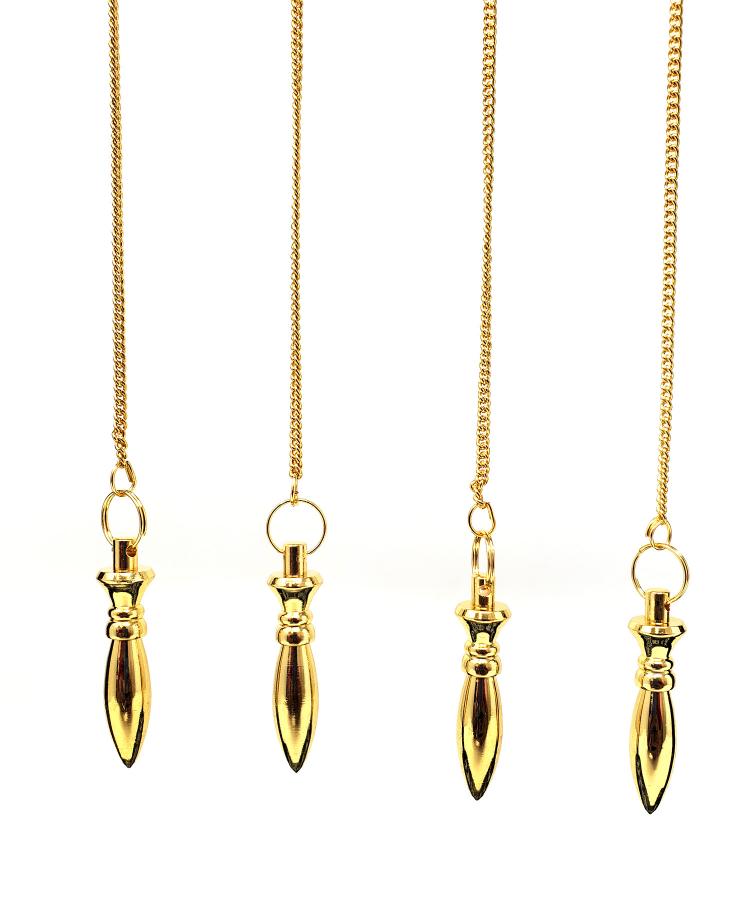 Gold Finish Pendulum - Spiral Circle