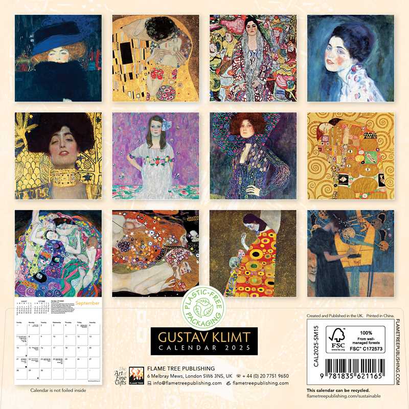 Gustav Klimt Mini Wall Calendar 2025 (Art Calendar) by - Spiral Circle