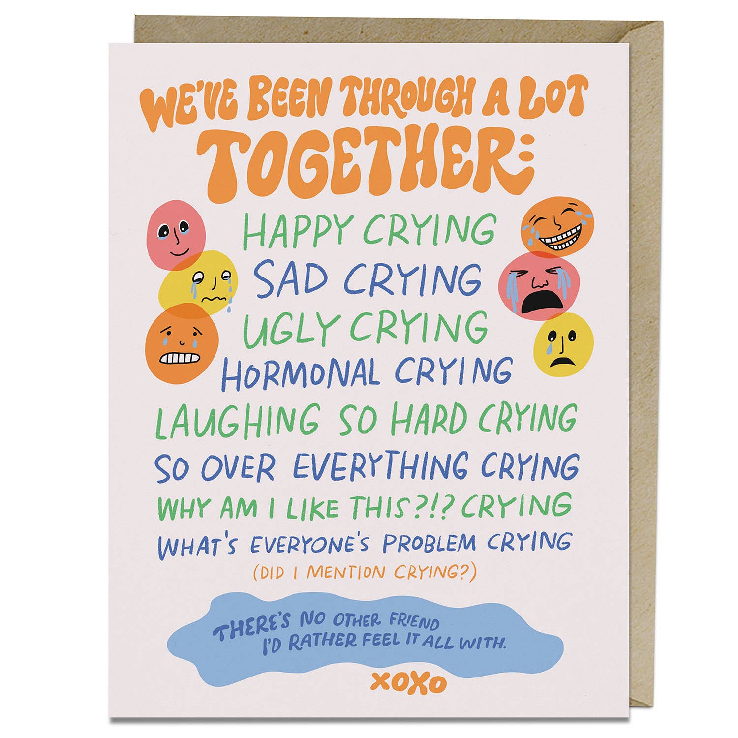 Happy Crying Greeting Card - Spiral Circle