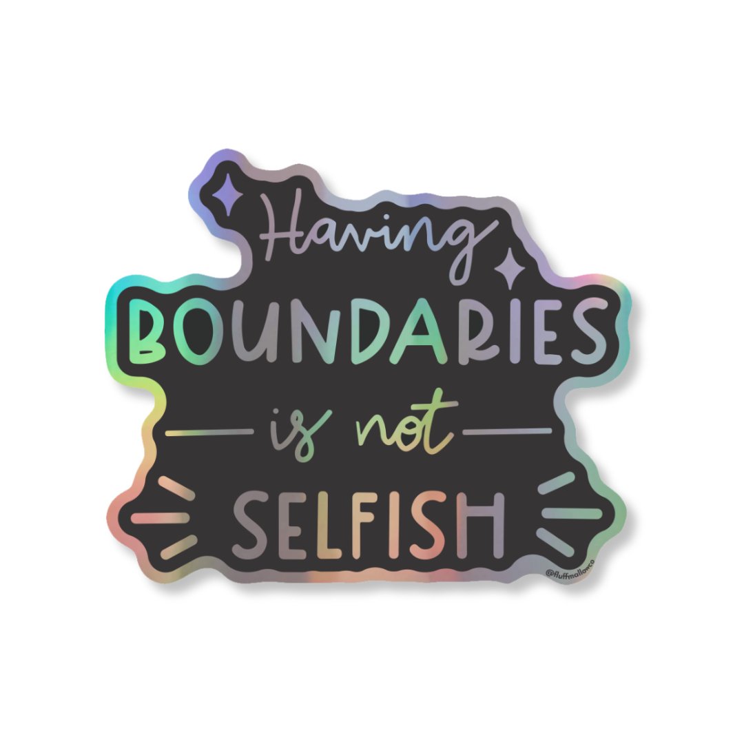 Having boundaries holographic sticker - Spiral Circle