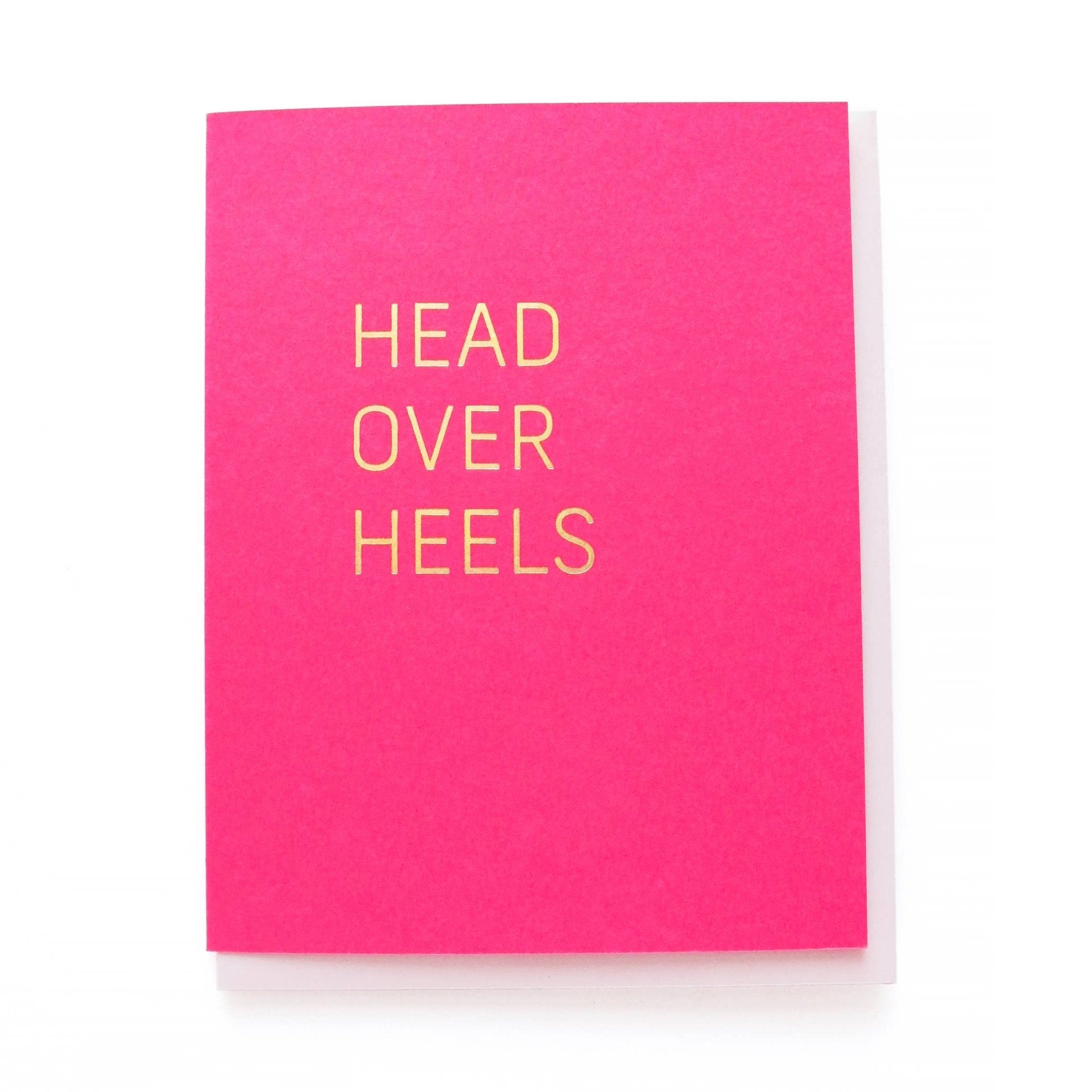 HEAD OVER HEELS Hot Foil Love Greeting Card - Spiral Circle