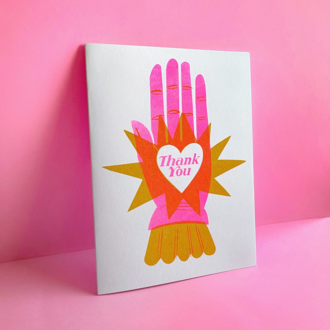 Helping Hand Risograph Thank You Card - Spiral Circle