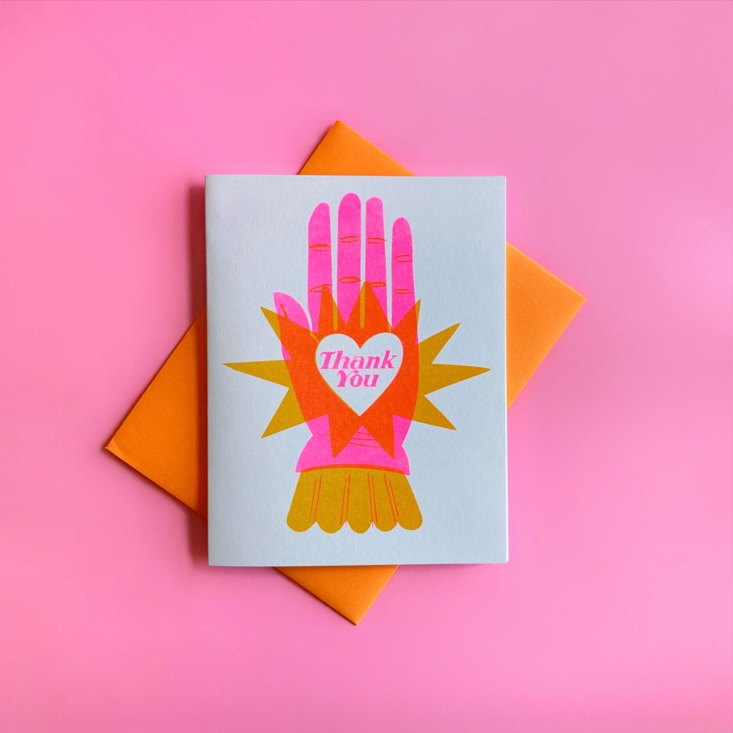 Helping Hand Risograph Thank You Card - Spiral Circle