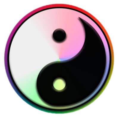 Holographic Yin Yang Sticker - Spiral Circle