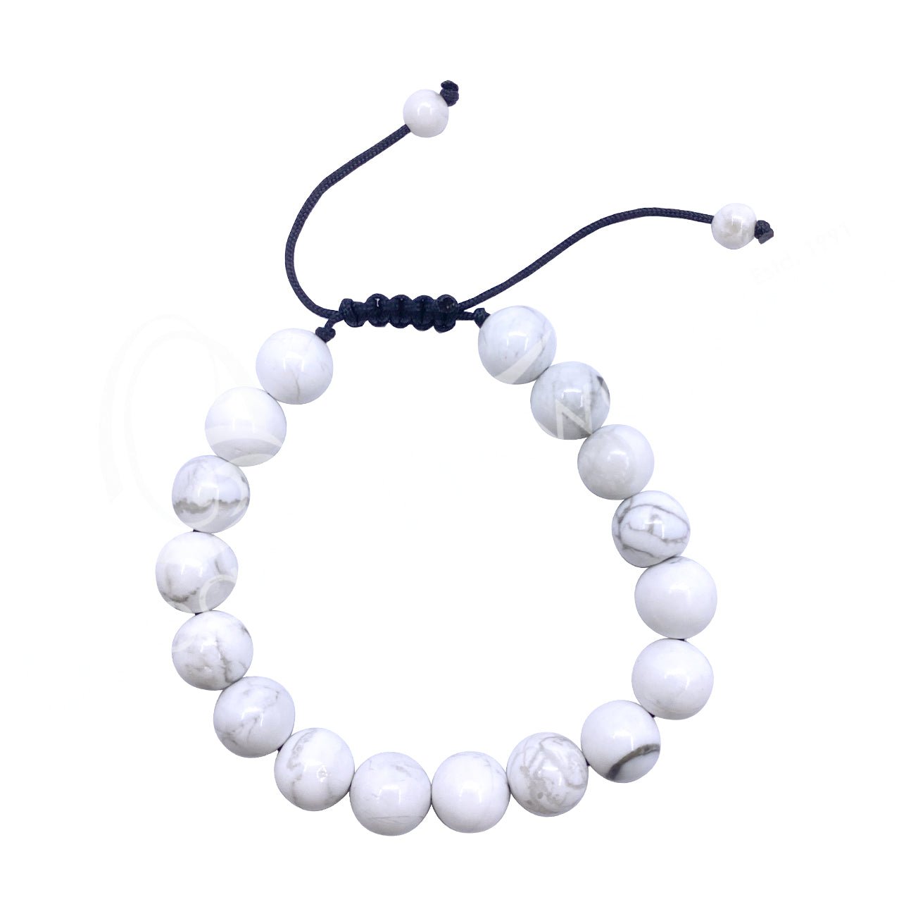 Howlite Bracelet | Clarity | 10 mm - Spiral Circle