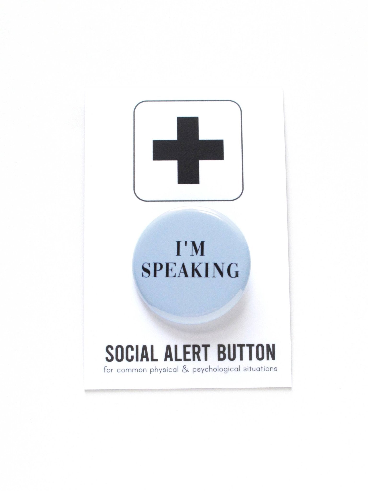 I'M SPEAKING pinback button - Spiral Circle