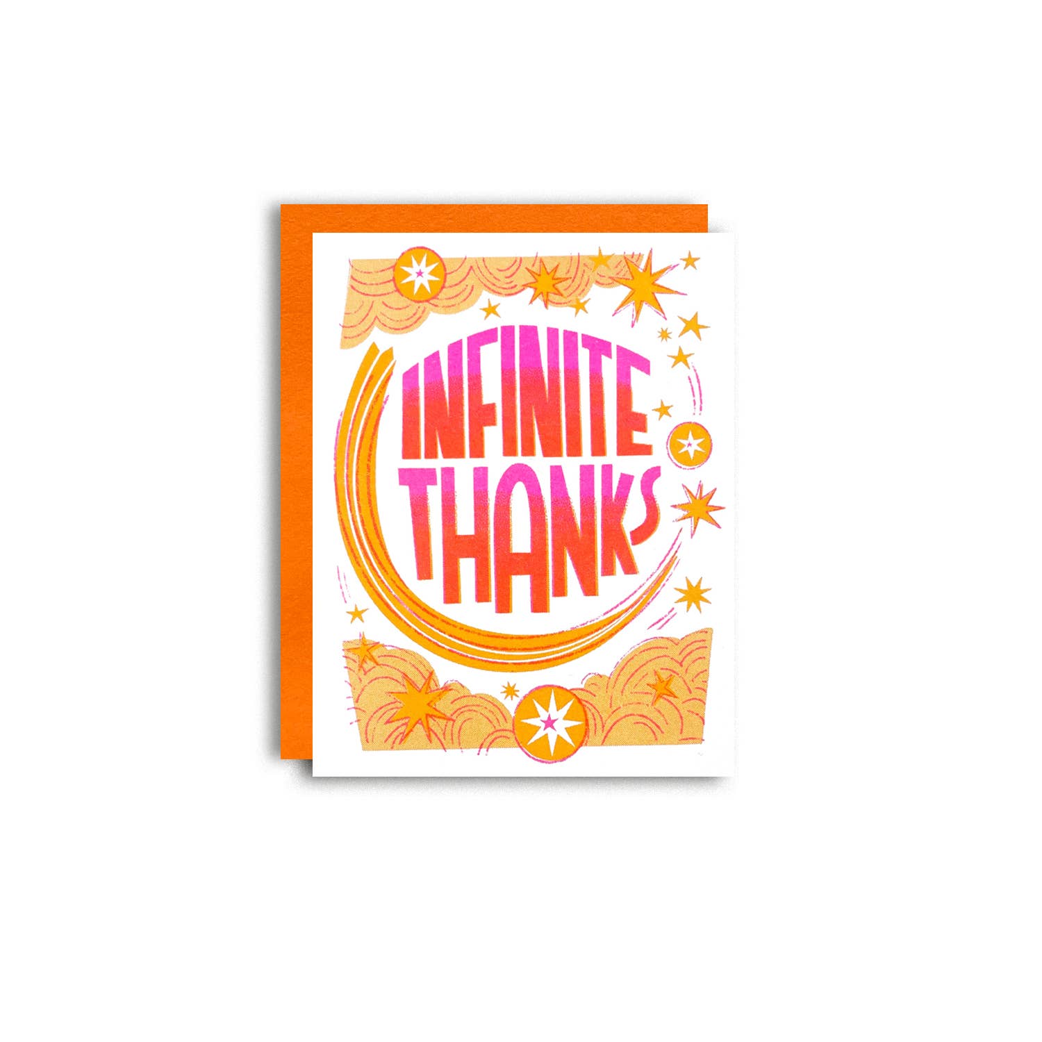 Infinite Thanks - Risograph Thank You Card  - Spiral Circle