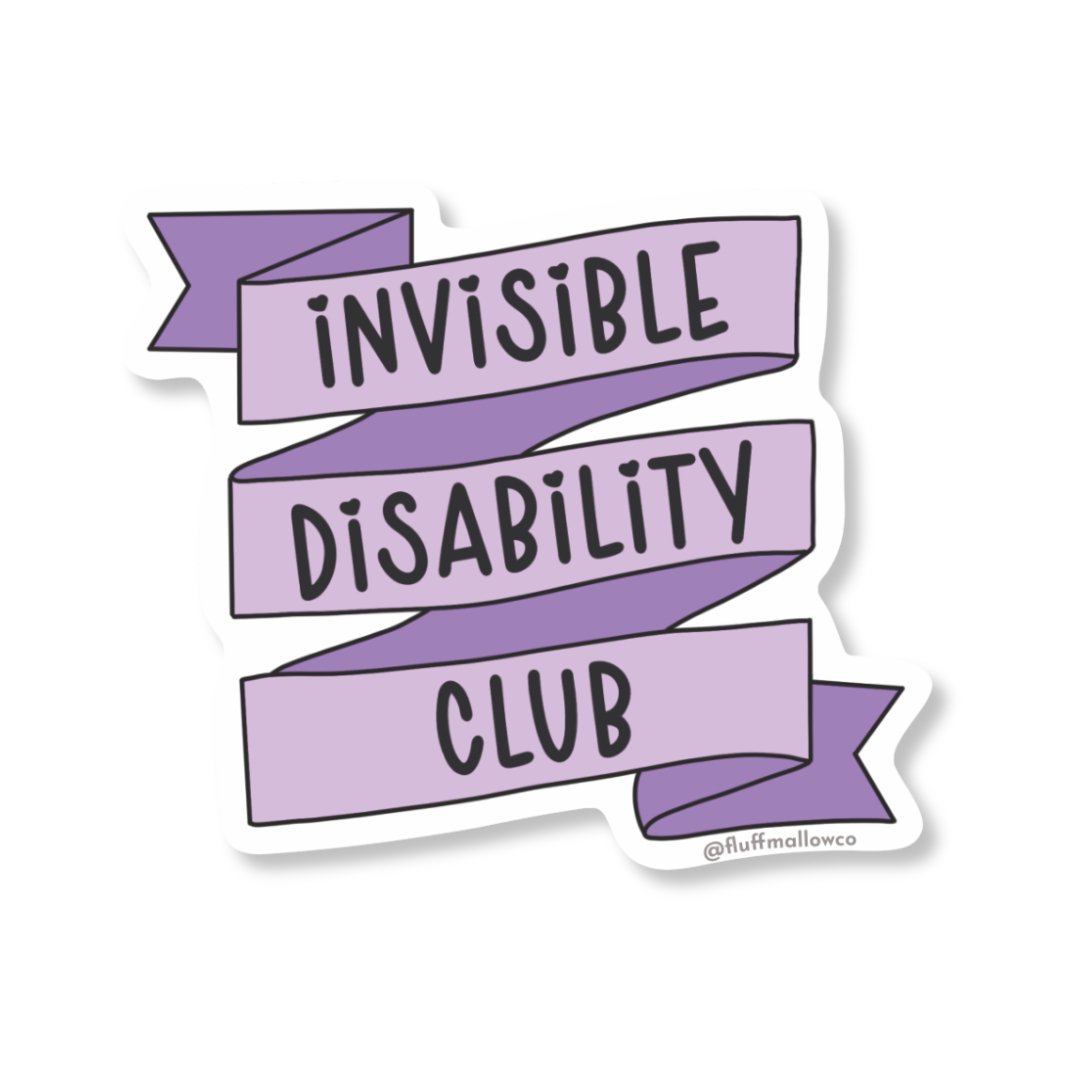 Invisible Disability club vinyl sticker - Spiral Circle