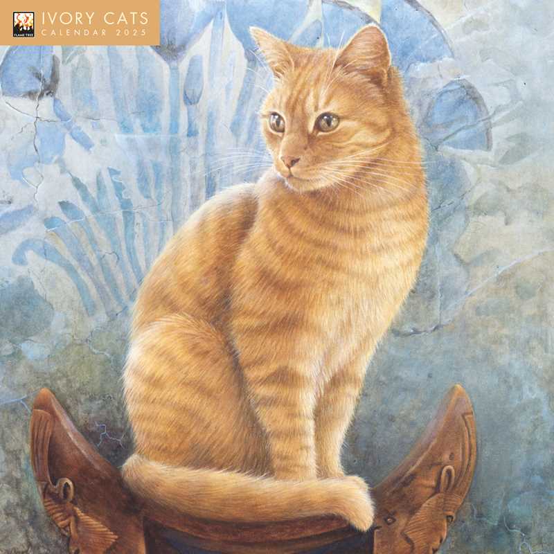 Ivory Cats by Lesley Anne Ivory Wall Calendar 2025 (Art Calendar) by - Spiral Circle