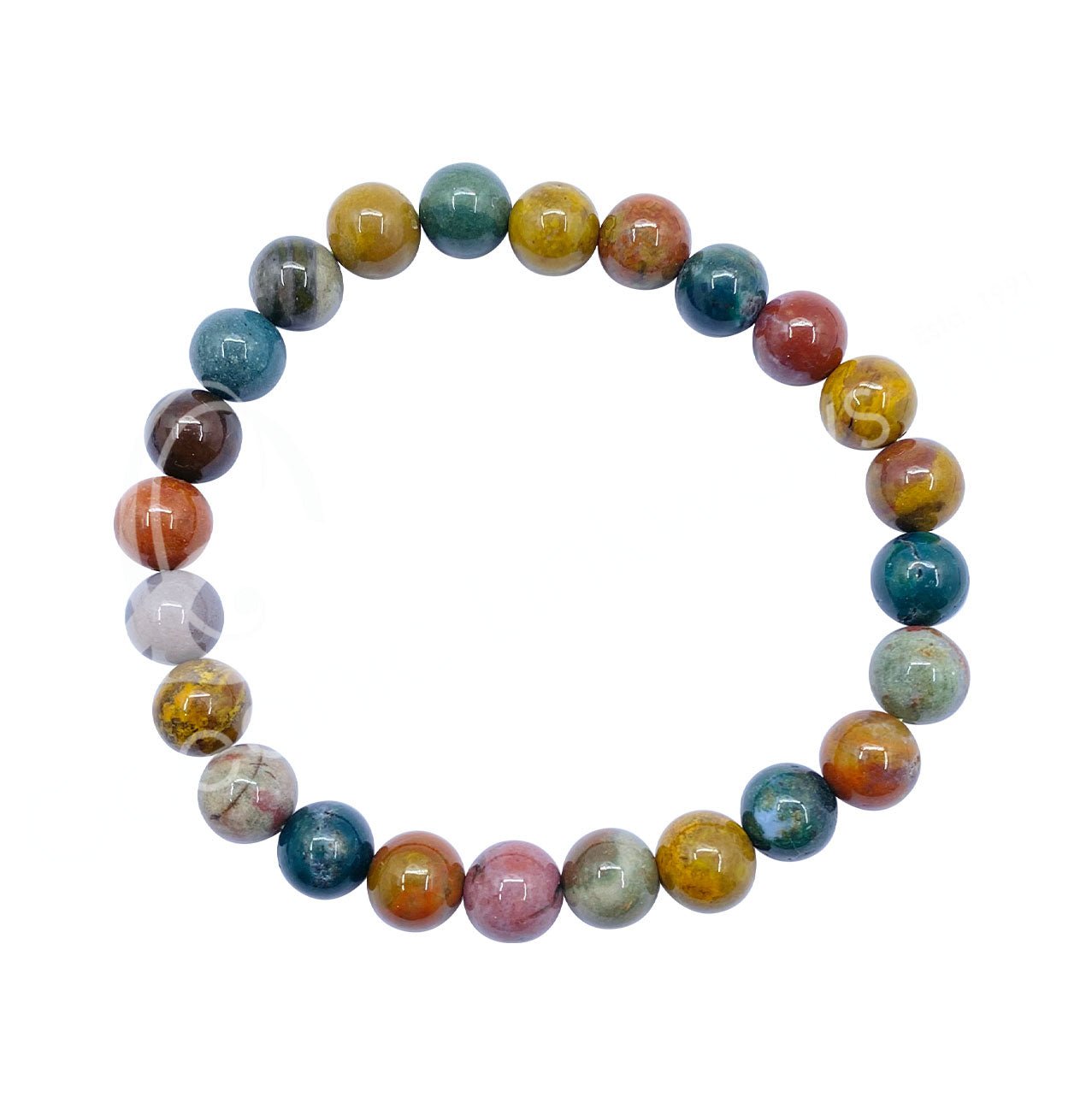 Jasper, Ocean Bracelet | Heart Joy | 8mm - Spiral Circle