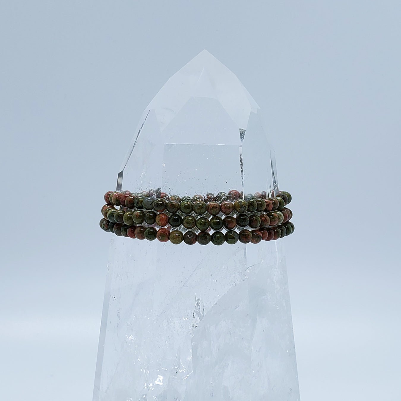 Jasper, Unakite | Healing and emotional balance | Stone Beaded Bracelet | 4mm | O - Spiral Circle