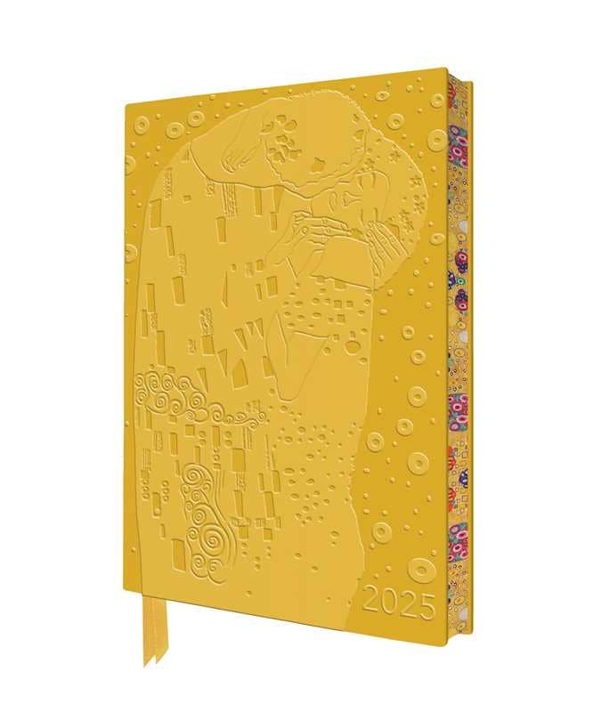 Klimt: The Kiss 2025 Artisan Art Vegan Leather Diary Planner - Page to View with Notes by - Spiral Circle