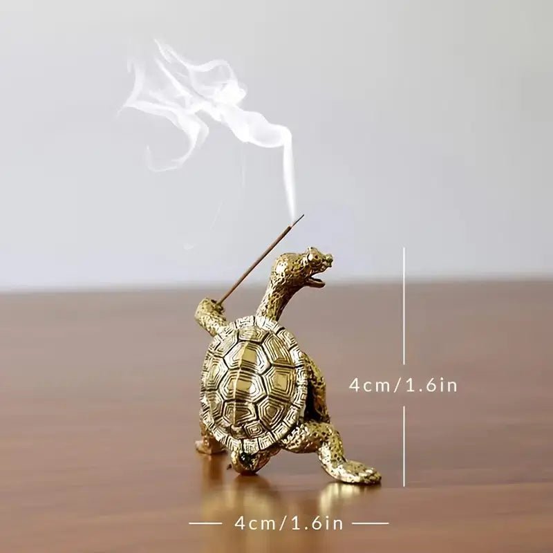 Kung Fu Turtle Incense Holder Bronze - Spiral Circle