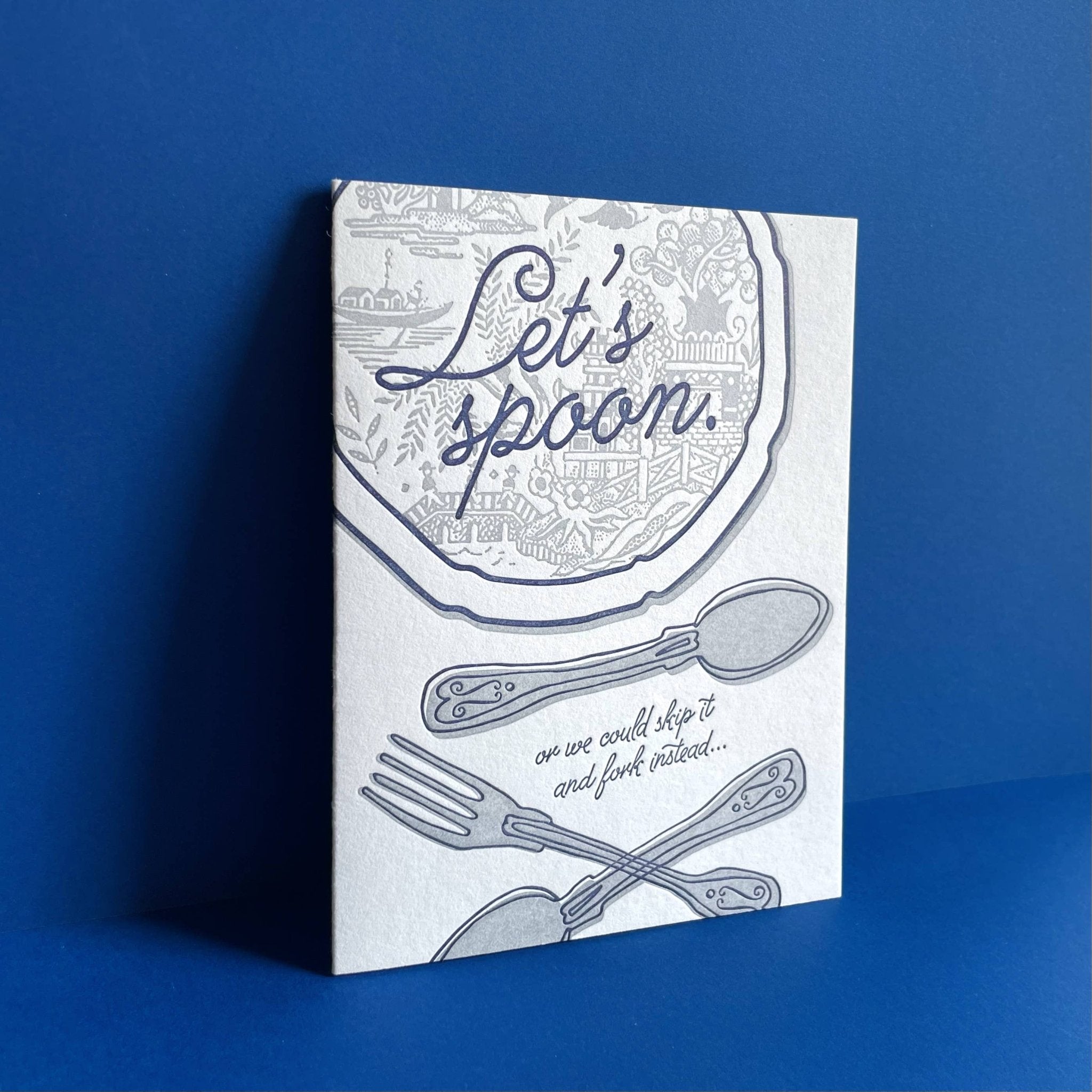 Let's Spoon Letterpress Greeting Card - Spiral Circle