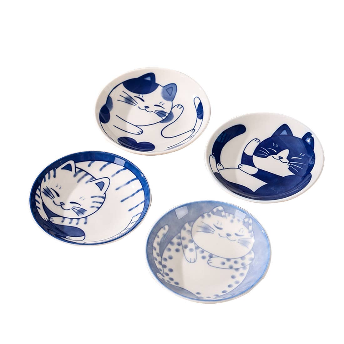 Lucky Cat Ceramic Trinket Dish - Spiral Circle