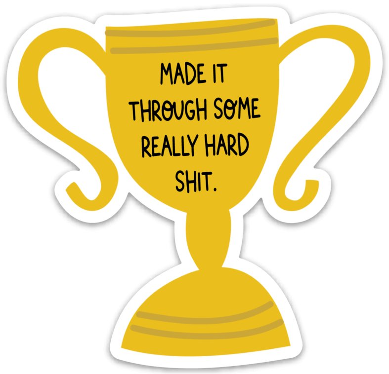 Made It Trophy Sticker - Spiral Circle