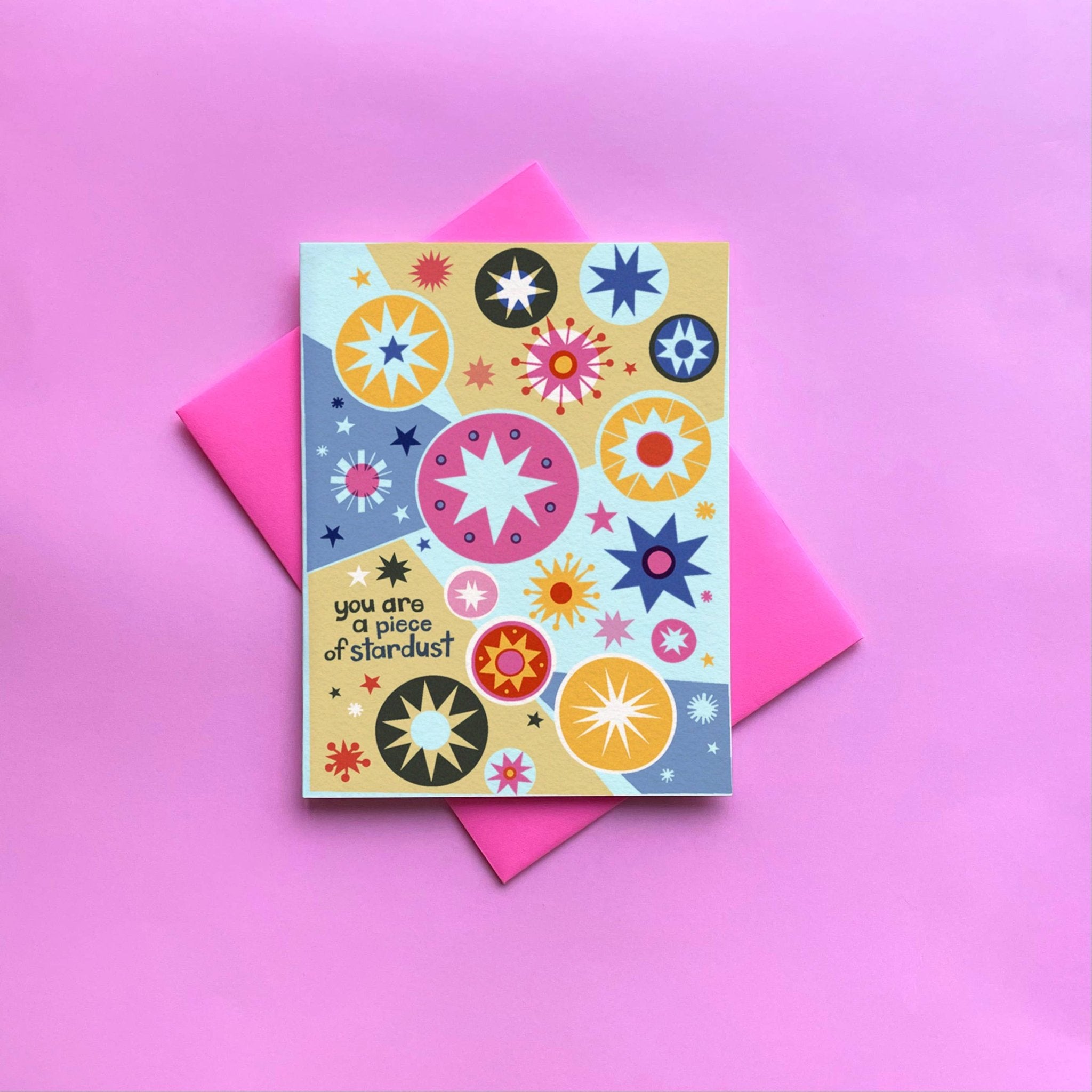 Magic and Stardust Risograph Greeting Card - Spiral Circle