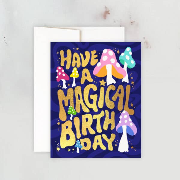 Magical Mushroom Birthday Card - Spiral Circle