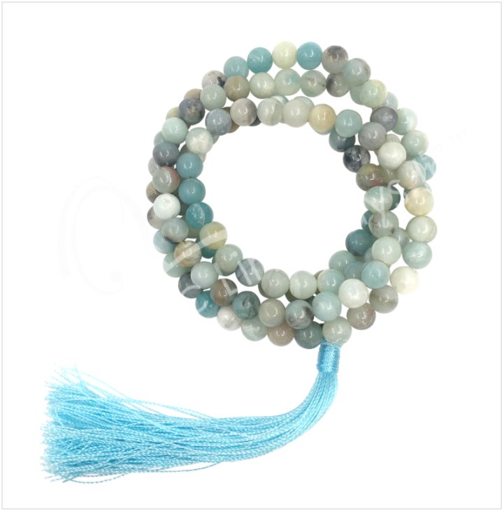 Mala Prayer Beads | Amazonite (Stone of Hope) - Spiral Circle